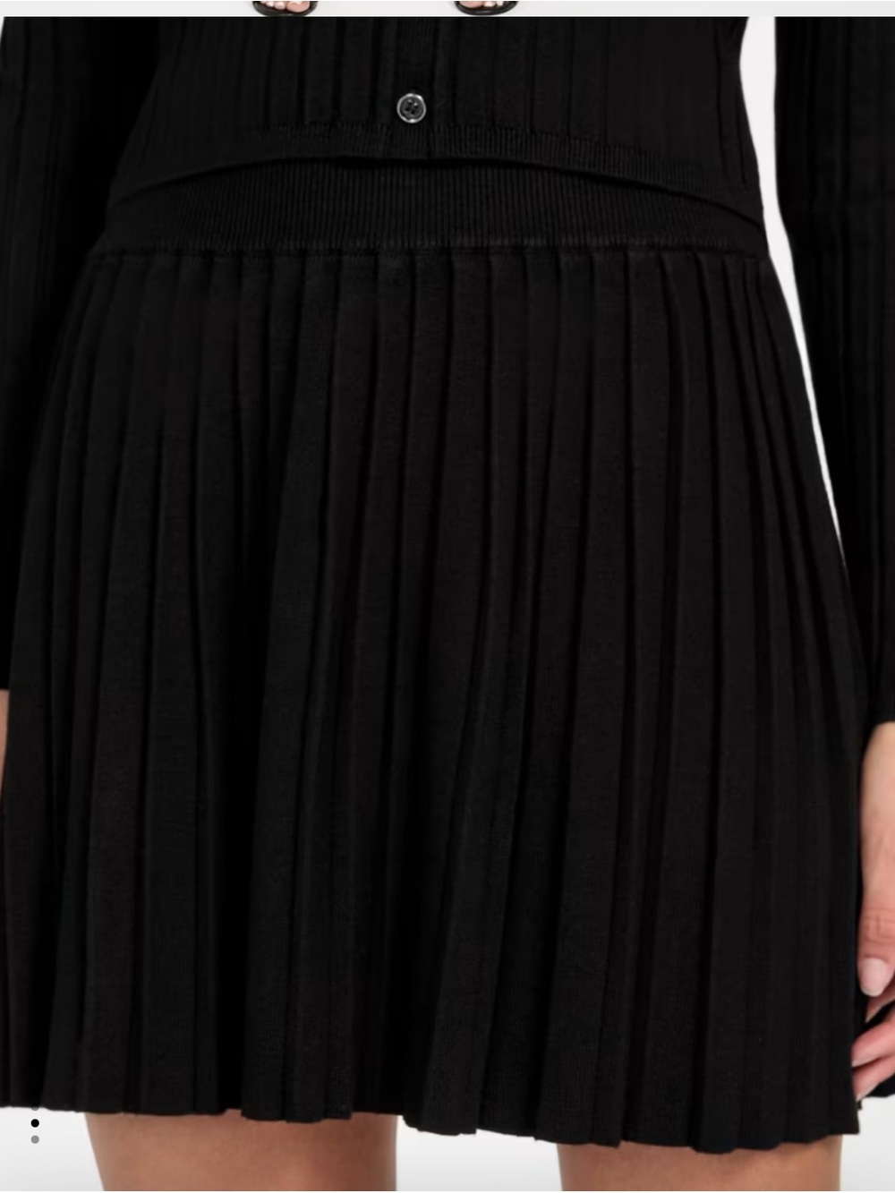 Guess Black Pleated Skater Mini Skirt